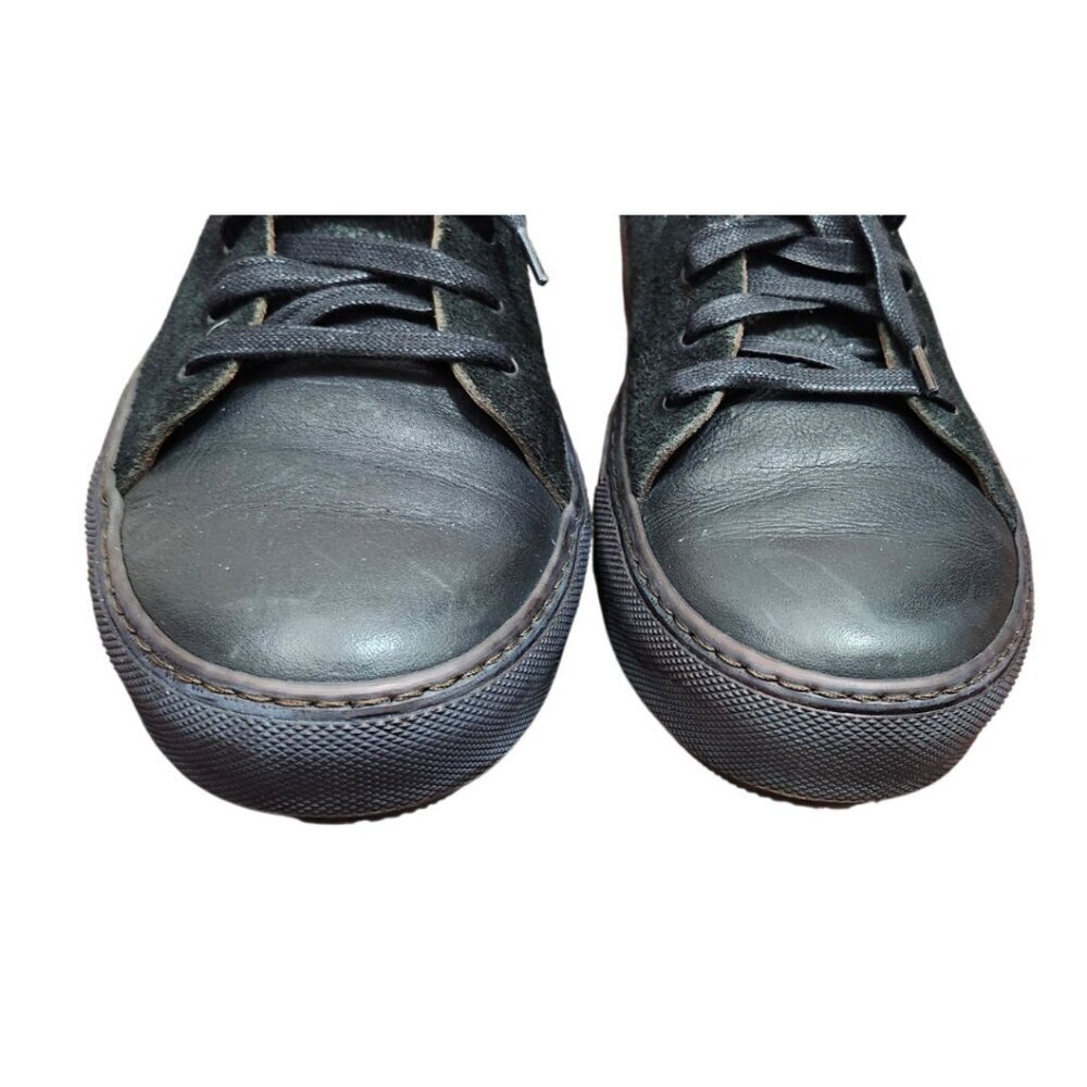 Acne Studios Black Leather Suede Low Top Sneakers Men EU 42 Lace Up Minimalist - Picture 4 of 13